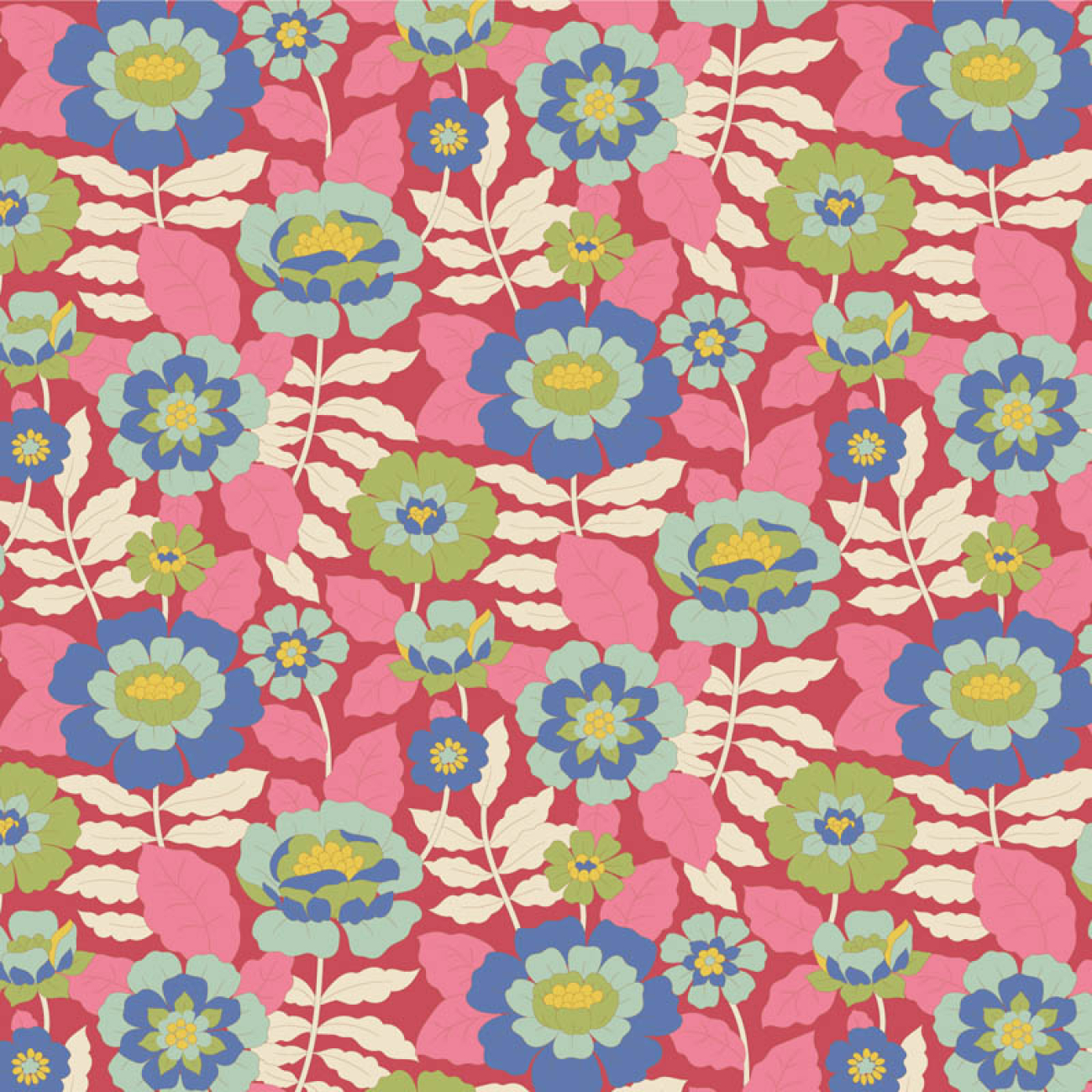 Tilda Patchwork Stoff Baumwolle - Wallflower - Beverly Pink